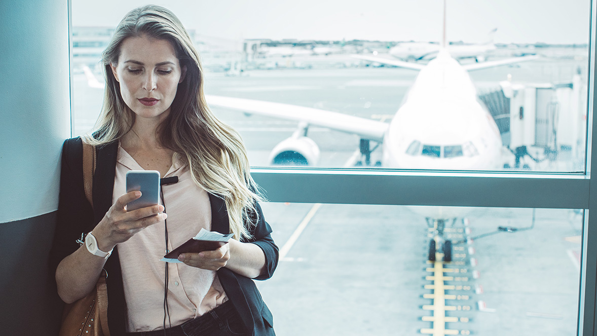 woman using a smartphone